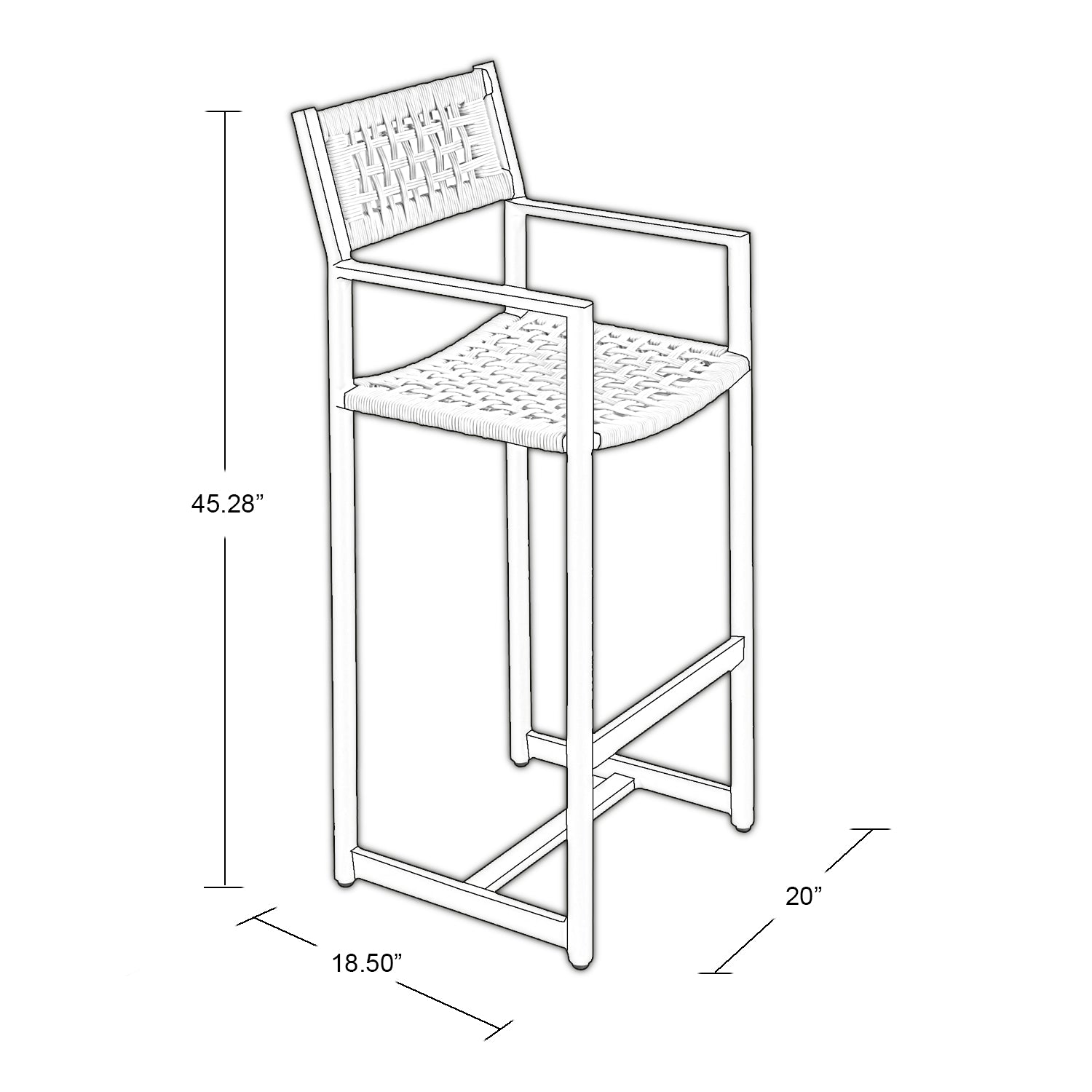 Chab Bar Stool with Armrest