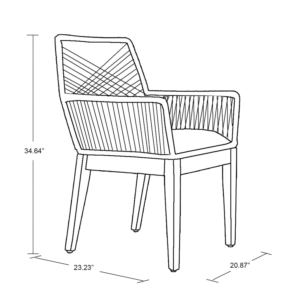 Ceiba Wood Dining Chair with Armrest Kao Furniture