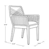 Ceiba Wood Dining Chair with Armrest